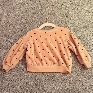 Toddler Light Brown Pullover Sweater with Black Daisies